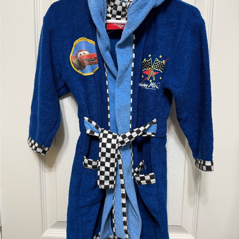 Disney Blue Kids Robe with Checkered Details